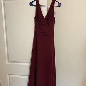 Maroon Bridesmaids Floorlength Dress